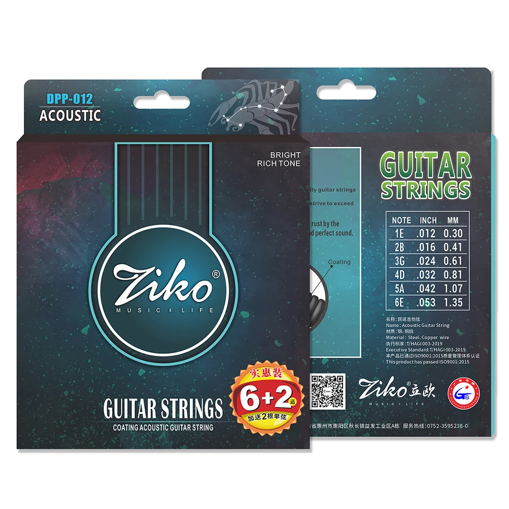 ZIKO DPP-012 Acoustic Guitar Strings Hexagon Alloy Coated Phosphor Bronze Rust Upgrade Acoustic Guitar Strings Parts Accessories
ZIKO DPP-012 Acoustic Guitar Strings Hexagon Alloy Coated Phosphor Bronze Rust Upgrade Acoustic Guitar Strings Parts Accessories