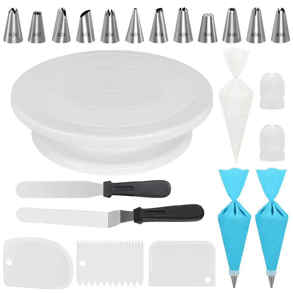 72 Pcs Cake Decorating Kits Supplies with Cake Turntable Icing Tips Pastry Bags Icing Spatula
72 Pcs Cake Decorating Kits Supplies with Cake Turntable Icing Tips Pastry Bags Icing Spatula