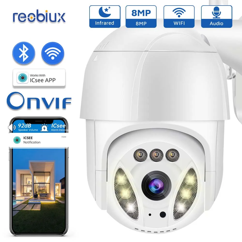 4K 8MP HD Wifi PTZ Camera IP Cam Outdoor Surveillance Camera 5x Digital Zoom CCTV Camera Color IR Light Audio Video For ICsee
4K 8MP HD Wifi PTZ Camera IP Cam Outdoor Surveillance Camera 5x Digital Zoom CCTV Camera Color IR Light Audio Video For ICsee