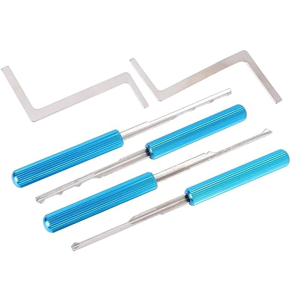 

Goso 4 Pieces Blue Dimple Pick Locksmith Tools (2 Picks, 2 Rakes) Picks And Rakes, As Well As 2 Turning Tools.1