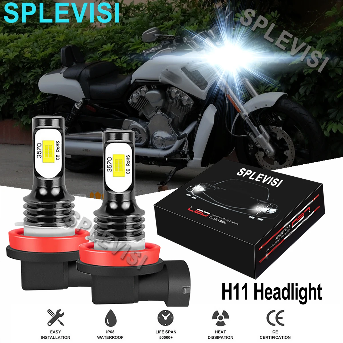 2x70W H11 H9 Headlight 6000K Pure White Bulb For Harley V-Rod Muscle VRSCF 2009 2010 2011 2012 2013 2014 2015 2016 2017
2x70W H11 H9 Headlight 6000K Pure White Bulb For Harley V-Rod Muscle VRSCF 2009 2010 2011 2012 2013 2014 2015 2016 2017