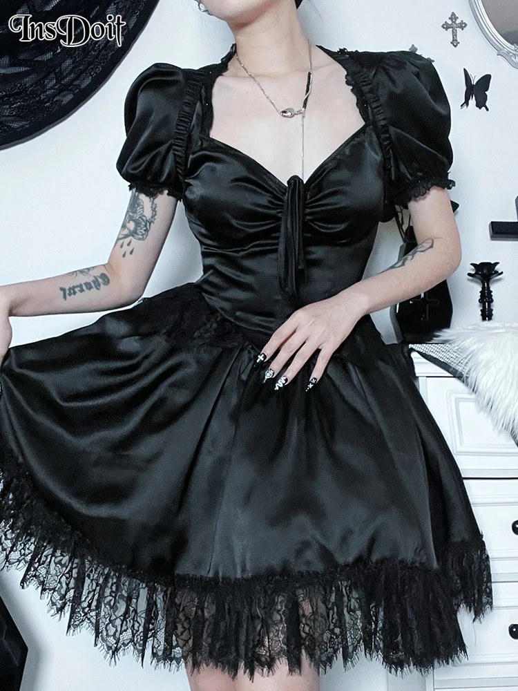 InsDoit Gothic Mesh Patchwork Corsets Sexy Summer Strap Dress Women Streetwear Lolita Sleeveless Backless Party Club Black Dress
InsDoit Gothic Mesh Patchwork Corsets Sexy Summer Strap Dress Women Streetwear Lolita Sleeveless Backless Party Club Black Dress