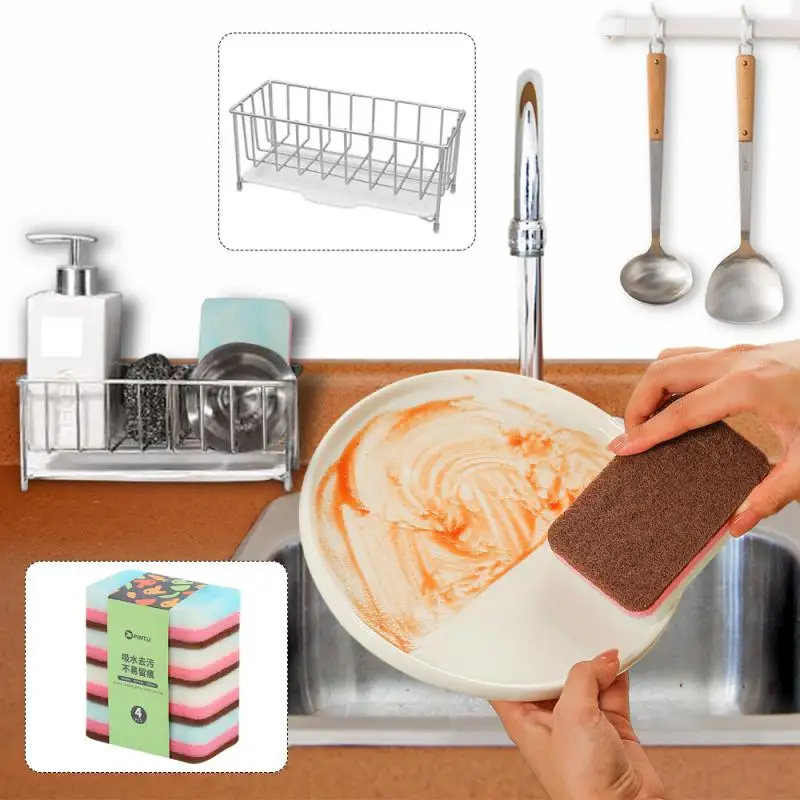 1/2/3 PCS Racks Stainless Steel Countertop Sponge Drain Basket Dishwashing Detergent Storage Rack Double-sided Cleaning Spongs
1/2/3 PCS Racks Stainless Steel Countertop Sponge Drain Basket Dishwashing Detergent Storage Rack Double-sided Cleaning Spongs