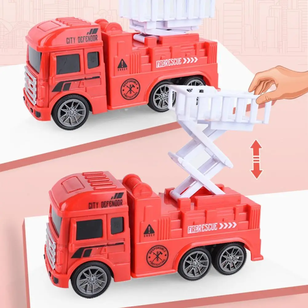 

Reliable Fire Fighting Truck Engineering Vehicle Toy Fire Ladder Toy Perfect Gift Movable Joint