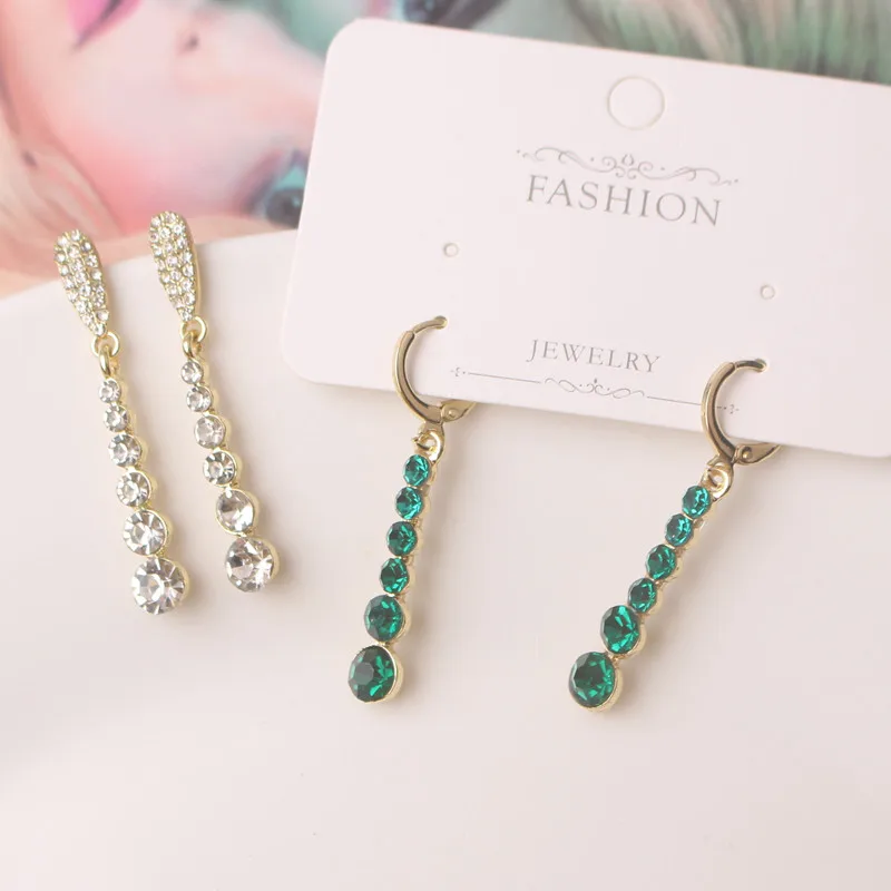 New Luxury Rhinestone Crystal Long Tassel Earrings for Women Bridal Drop Dangling green Earrings Party Wedding Jewelry Gifts
New Luxury Rhinestone Crystal Long Tassel Earrings for Women Bridal Drop Dangling green Earrings Party Wedding Jewelry Gifts