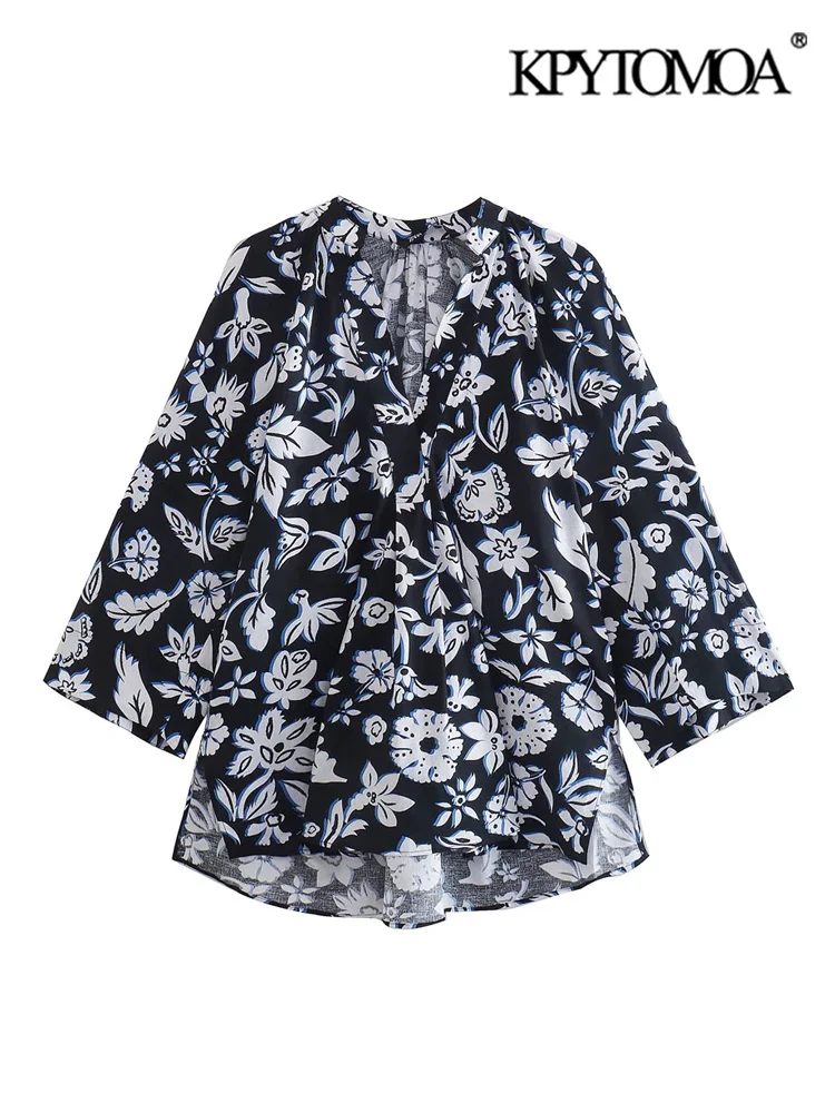 KPYTOMOA Women Fashion Floral Print Oversized Blouse Vintage V Neck Three Quarter Sleeve Female Shirts Blusas Chic Tops
KPYTOMOA Women Fashion Floral Print Oversized Blouse Vintage V Neck Three Quarter Sleeve Female Shirts Blusas Chic Tops