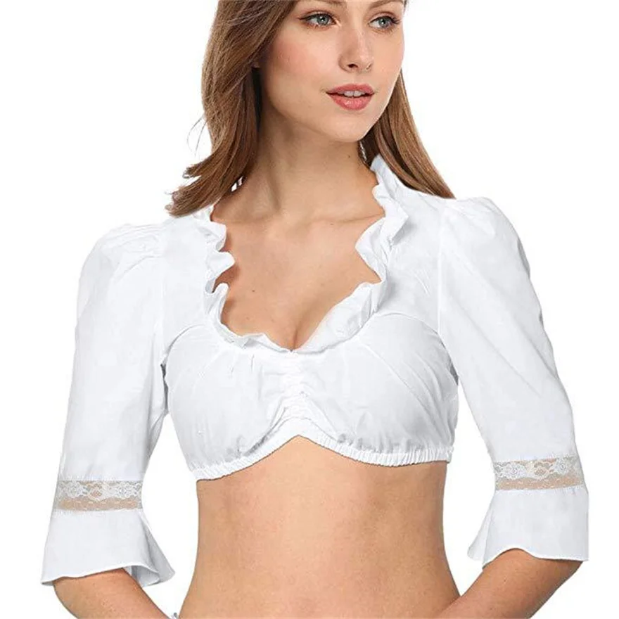 German Bavarian Oktoberfest Classic Costume Women Dirndl Blouse Wrap Crop Tops Female V Neck Shirt
German Bavarian Oktoberfest Classic Costume Women Dirndl Blouse Wrap Crop Tops Female V Neck Shirt