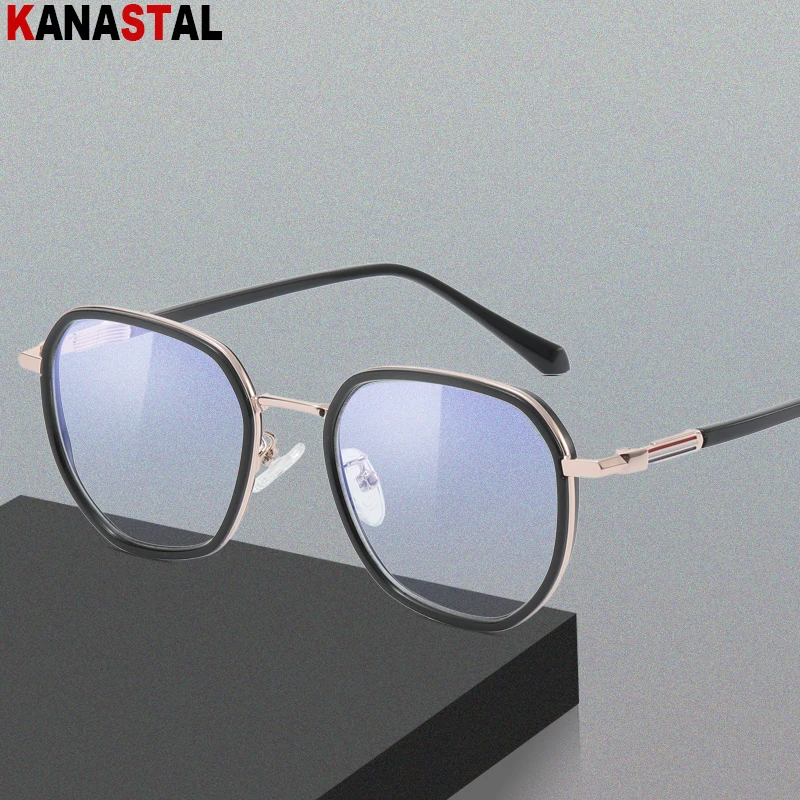 Women's Anti Blue Light Blocking Glasses TR90 Metal Polygon Eyeglasses Frame New Fashion Computer Eyewear Men Myopia Glasses
Women's Anti Blue Light Blocking Glasses TR90 Metal Polygon Eyeglasses Frame New Fashion Computer Eyewear Men Myopia Glasses