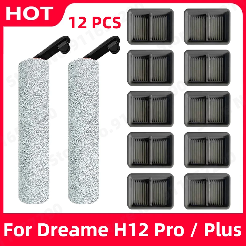 For Dreame H12 Pro / Plus Spare Parts Wet Dry Vacuum Cleaner Soft Roller Brush Hepa Filter Replacement Accessories
For Dreame H12 Pro / Plus Spare Parts Wet Dry Vacuum Cleaner Soft Roller Brush Hepa Filter Replacement Accessories