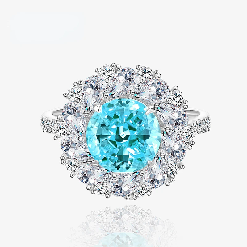 2023 European and American High Carbon Diamond Ice Flower Cut Ring 925 Silver Sea Blue Full Diamond Ring Women's Senior
2023 European and American High Carbon Diamond Ice Flower Cut Ring 925 Silver Sea Blue Full Diamond Ring Women's Senior