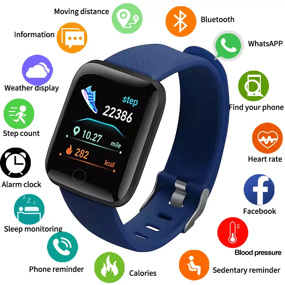 116plus Smart Sports Bracelet 1.44'' TFT Single-touch Screen Fitness/Health Monitor Long Standby IP67 Waterproof Sports Watch
116plus Smart Sports Bracelet 1.44'' TFT Single-touch Screen Fitness/Health Monitor Long Standby IP67 Waterproof Sports Watch
