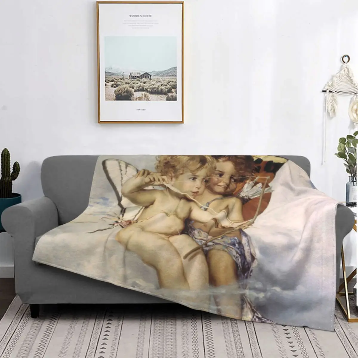 Cupid Shooting Blankets Flannel Winter In The Clouds Painting Cherubs Lightweight Thin Throw Blanket for Home Outdoor Bedspreads
Cupid Shooting Blankets Flannel Winter In The Clouds Painting Cherubs Lightweight Thin Throw Blanket for Home Outdoor Bedspreads