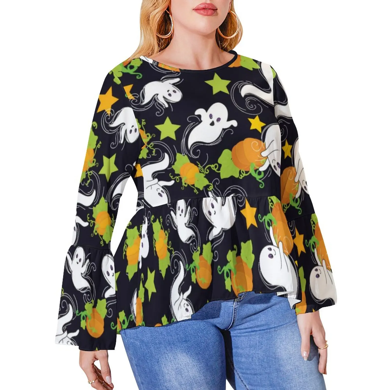 Cute Ghost Print T-Shirts Halloween Pumpkin Classic Long Sleeve T-Shirt Cute Tees O Neck Print Clothes Plus Size 6XL
Cute Ghost Print T-Shirts Halloween Pumpkin Classic Long Sleeve T-Shirt Cute Tees O Neck Print Clothes Plus Size 6XL