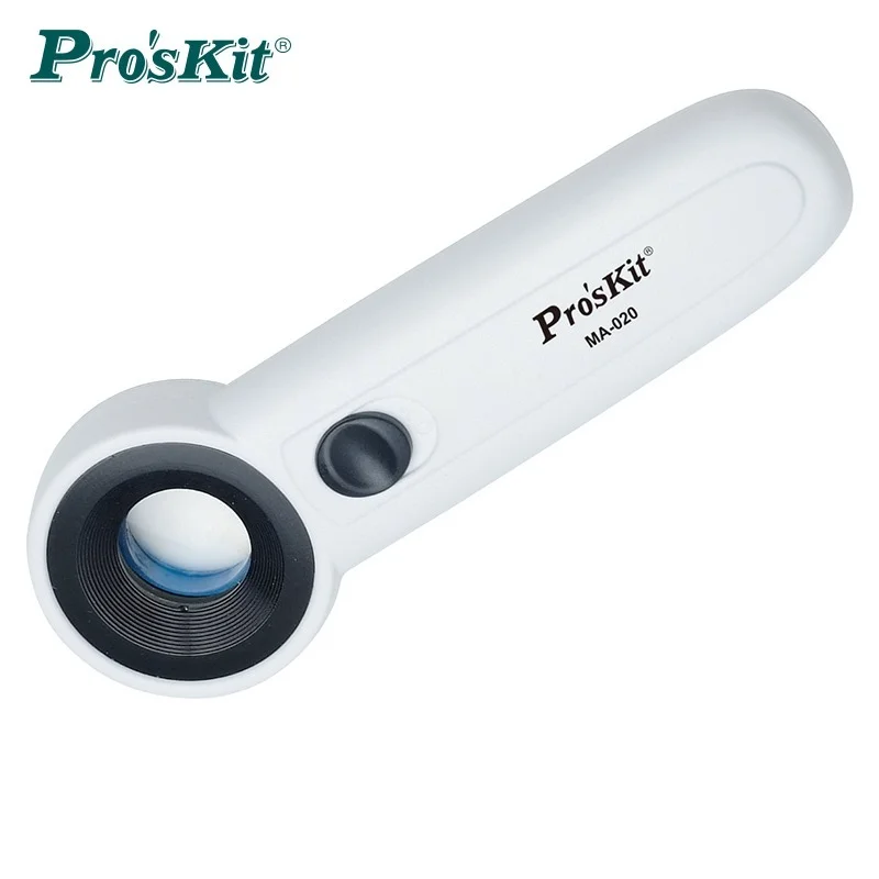 Pro'sKit MA-020 22X Hand Hold Magnifier High-Expansion Magnifying Glass With LED Lights Precision Testing Repairing Tool
Pro'sKit MA-020 22X Hand Hold Magnifier High-Expansion Magnifying Glass With LED Lights Precision Testing Repairing Tool