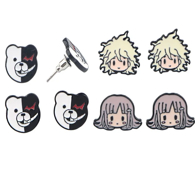 Danganronpa аниме оригинальные серьги-гвоздики для косплея милые серьги с героями