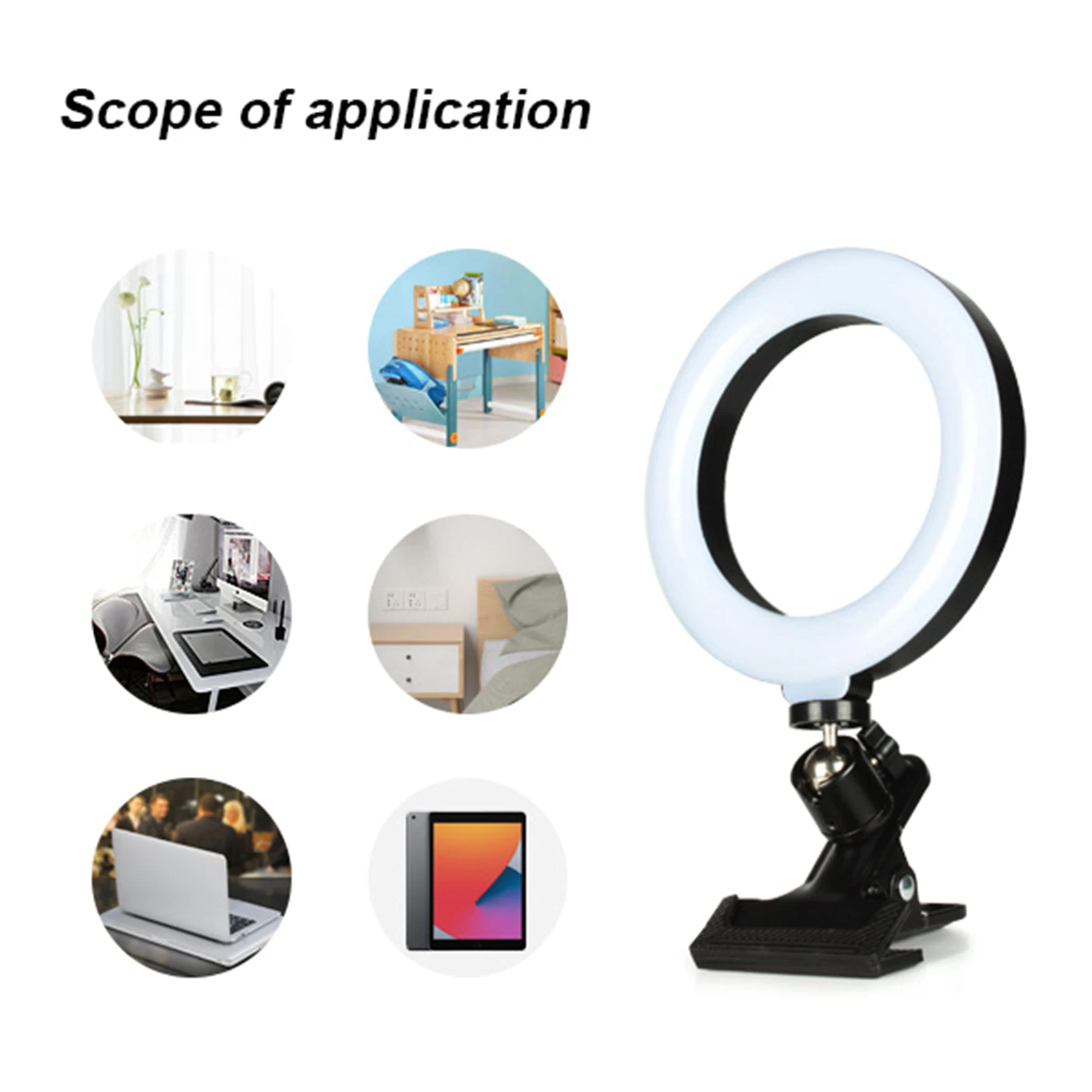 6inch RGB LEDs Selfie Ring Light with Clamp USB Dimmable Illuminating Angle Adjustable for Laptop Monitor Video Makeup Live Show
6inch RGB LEDs Selfie Ring Light with Clamp USB Dimmable Illuminating Angle Adjustable for Laptop Monitor Video Makeup Live Show