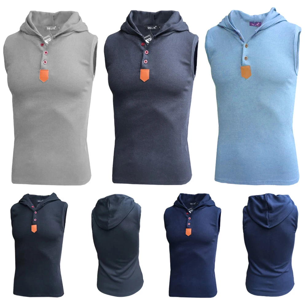 Fashion Hooded Tank Top Men Outwear Fitted Slim Clothing Summer T Shirt Men Sleeveless Top Tees Male Casual Joggers Clothes
Fashion Hooded Tank Top Men Outwear Fitted Slim Clothing Summer T Shirt Men Sleeveless Top Tees Male Casual Joggers Clothes