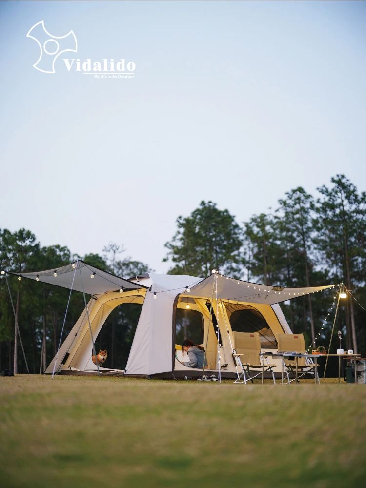 Vidalido Camping Leisure Tent Luxury Villa Aluminum Alloy Outdoor Automatic Rainproof Sunscreen Two Bedrooms and One Living Room
Vidalido Camping Leisure Tent Luxury Villa Aluminum Alloy Outdoor Automatic Rainproof Sunscreen Two Bedrooms and One Living Room
