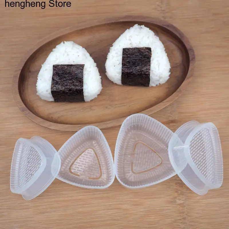 

2 Pair Transparent Practical Kitchen Bento Decorating Sushi Onigiri Mold Food Press Triangular Form Rice Ball Maker Accessories