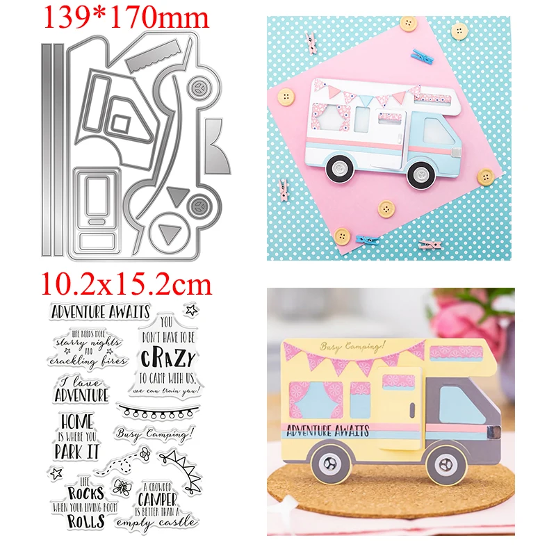 Camper Van Letter Metal Cutting Die Matching Silicone Stamp for Scrapbooking Craft Embossing Stencil Die Cut Card Making 2022
Camper Van Letter Metal Cutting Die Matching Silicone Stamp for Scrapbooking Craft Embossing Stencil Die Cut Card Making 2022