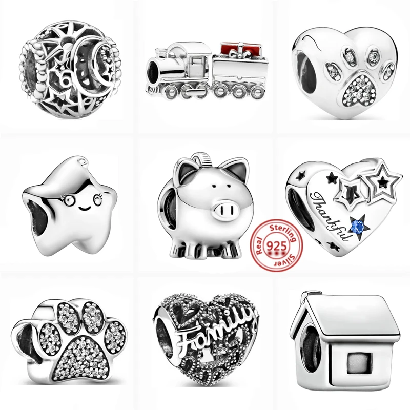 Sterling Silver 925 Thankful Heart Stars Piggy Bank Houses Hollow Family Beads Fit Original Pandora Charm Bracelet Women Jewelry
Sterling Silver 925 Thankful Heart Stars Piggy Bank Houses Hollow Family Beads Fit Original Pandora Charm Bracelet Women Jewelry