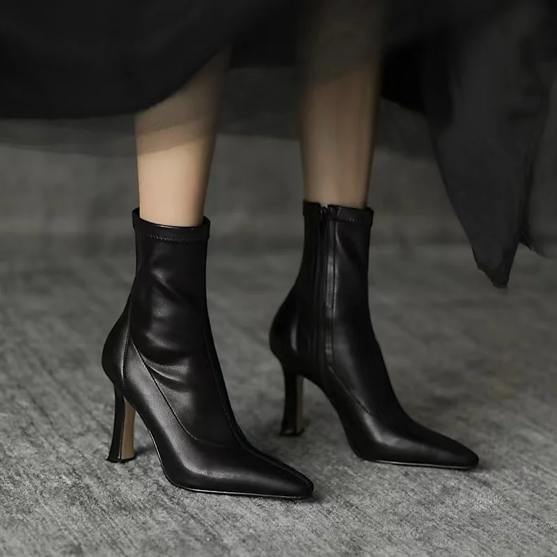 High Heels Dress Shoes Pointed Toe Bare Boots Black Booties Heeled Fashion Ankle Boots Retro Ladies Shoes Autumn Women's Boots
High Heels Dress Shoes Pointed Toe Bare Boots Black Booties Heeled Fashion Ankle Boots Retro Ladies Shoes Autumn Women's Boots