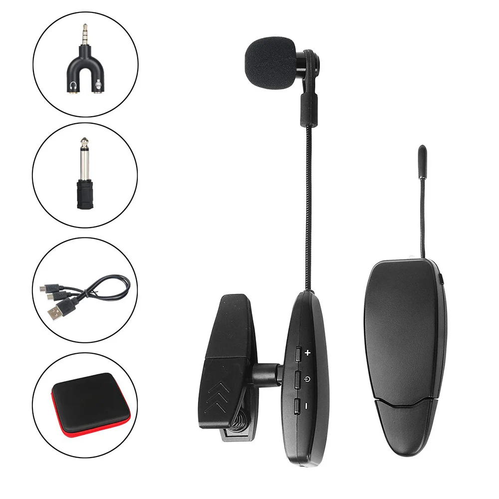 UHF Saxophone Mic Wireless Microphone System Clip on Musical Instruments for Saxophone Trumpet Sax Horn Tuba flute Clarinet Pipe
UHF Saxophone Mic Wireless Microphone System Clip on Musical Instruments for Saxophone Trumpet Sax Horn Tuba flute Clarinet Pipe