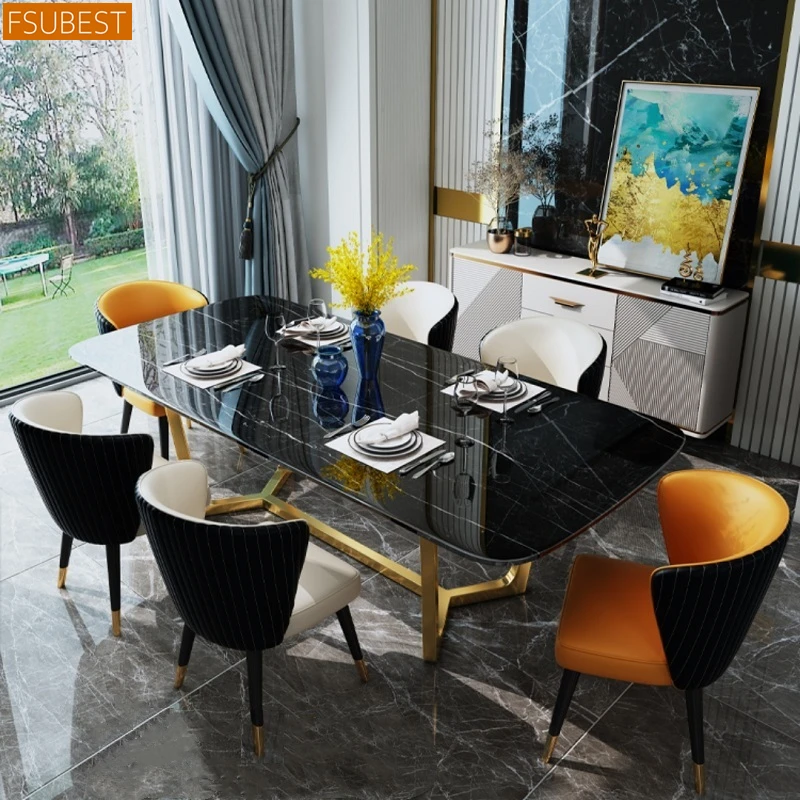 FSUBEST Popular Luxury Marble Kitchen Dining Table Chairs Set Stainless Steel Gold Plating Frame Home Furniture Stolik Esstische
FSUBEST Popular Luxury Marble Kitchen Dining Table Chairs Set Stainless Steel Gold Plating Frame Home Furniture Stolik Esstische