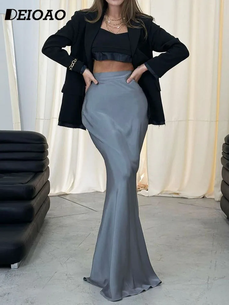 Deioao Sexy Party Women Half Skirt 2022 Autumn Fashion Bodycon Elegant High Waist Solid And Silk Floor Skirt Slim Evening Dress
Deioao Sexy Party Women Half Skirt 2022 Autumn Fashion Bodycon Elegant High Waist Solid And Silk Floor Skirt Slim Evening Dress