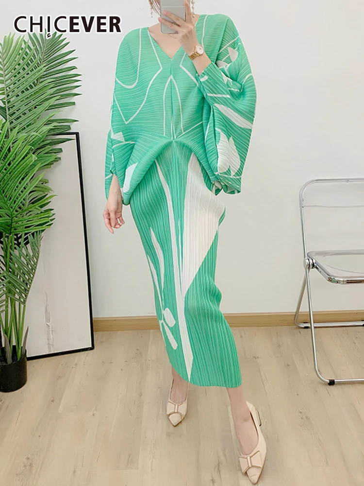CHICEVER Print Colorblock Dress For Women V Neck Batwing Sleeve High Waist Ruched Midi Dresses Female Summer Fashion Clothes New
CHICEVER Print Colorblock Dress For Women V Neck Batwing Sleeve High Waist Ruched Midi Dresses Female Summer Fashion Clothes New