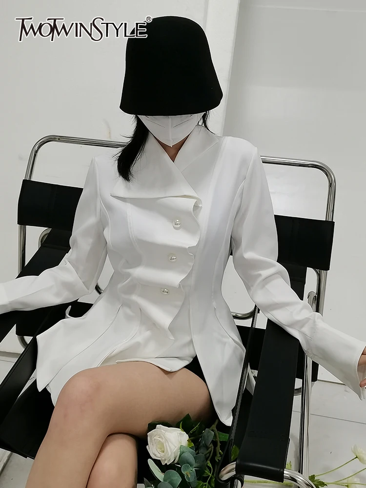 TWOTWINSTYLE Pink Slim Shirt For Women Lapel Long Sleeve Skinny Casual Solid Blouses Female Fashion Spring Clothing Style 2022
TWOTWINSTYLE Pink Slim Shirt For Women Lapel Long Sleeve Skinny Casual Solid Blouses Female Fashion Spring Clothing Style 2022