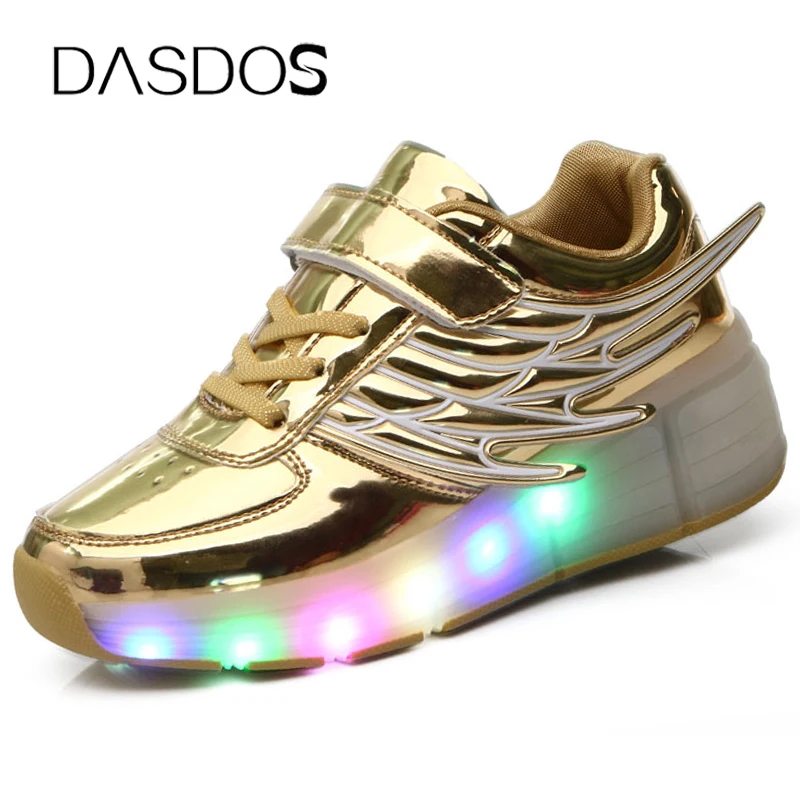 LED Lighted Skate Shoes For Children Double Wheels Luminous Sneakers with Roller Kids Boys Girls LED Sneakers Large Size 28-40
LED Lighted Skate Shoes For Children Double Wheels Luminous Sneakers with Roller Kids Boys Girls LED Sneakers Large Size 28-40