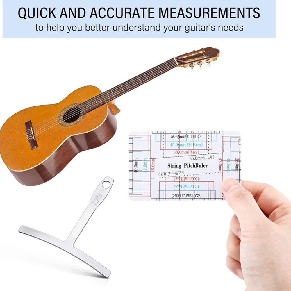 3.5 X 2.0 In/8.9 X 5.1 Cm Guitar String Height Ruler Plastic Guitar T-shaped Rulers Set Stainless Steel Useful Brand New
3.5 X 2.0 In/8.9 X 5.1 Cm Guitar String Height Ruler Plastic Guitar T-shaped Rulers Set Stainless Steel Useful Brand New