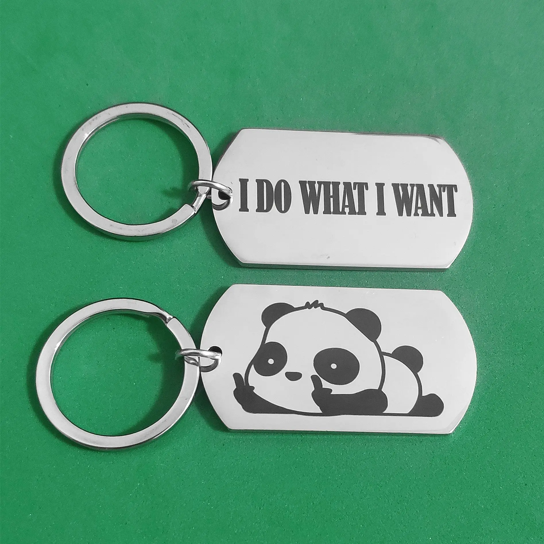 Cute Keychain for Car Keys Military Tags Keyring Creative I DO WHAT I WANT Stainless Steel Cartoon Gift Panda Carabiner Holder
Cute Keychain for Car Keys Military Tags Keyring Creative I DO WHAT I WANT Stainless Steel Cartoon Gift Panda Carabiner Holder