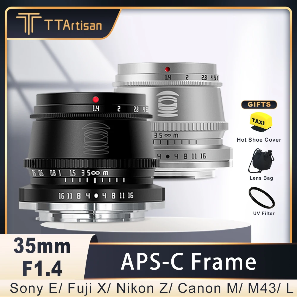 

TTArtisan 35 мм F1.4 фотообъектив с ручной фокусировкой для SONY E FUJI XF Canon M Leica L Nikon Z Panasonic Olympus M4/3 крепление для объектива