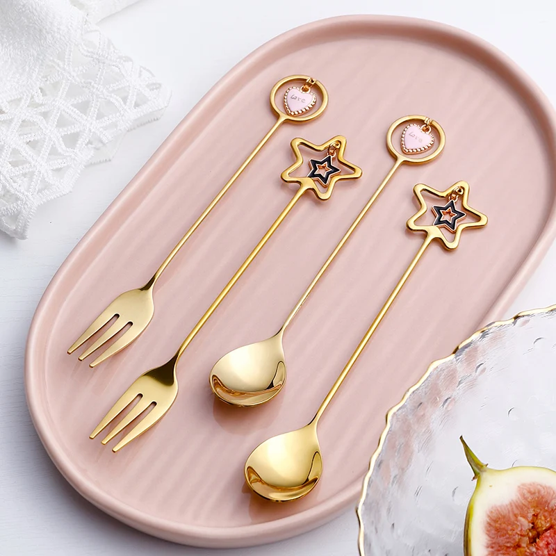 4PCS Coffee Spoon Breakfast Coffee Milk Tea Juice Stirring Spoon 304 Stainless Steel Dessert Salad Fruit Fork Creative Cute
4PCS Coffee Spoon Breakfast Coffee Milk Tea Juice Stirring Spoon 304 Stainless Steel Dessert Salad Fruit Fork Creative Cute