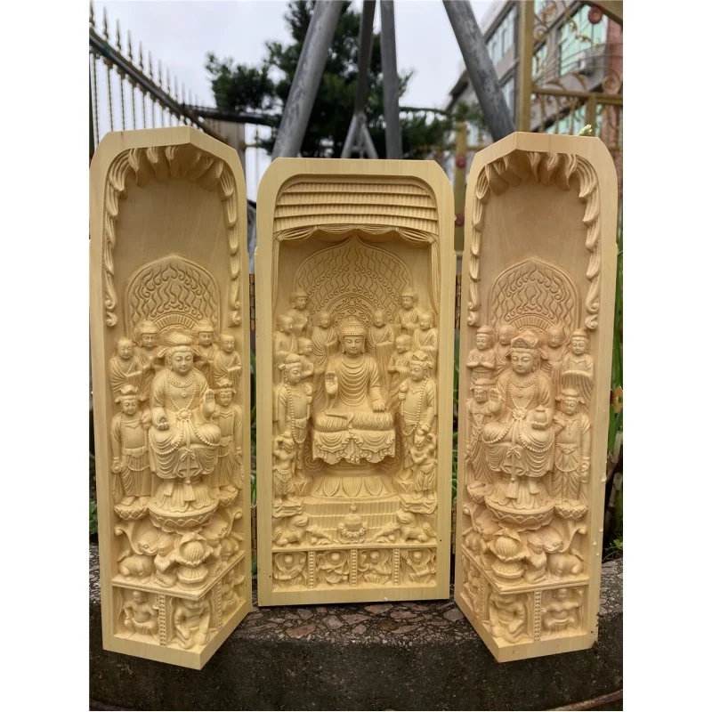 Boxwood Power Week Retro Nostalgic Buddha Three Holy Guanyin Ornaments Solid Wood Portable Buddha Niche Three Open Box Craft Gif
Boxwood Power Week Retro Nostalgic Buddha Three Holy Guanyin Ornaments Solid Wood Portable Buddha Niche Three Open Box Craft Gif