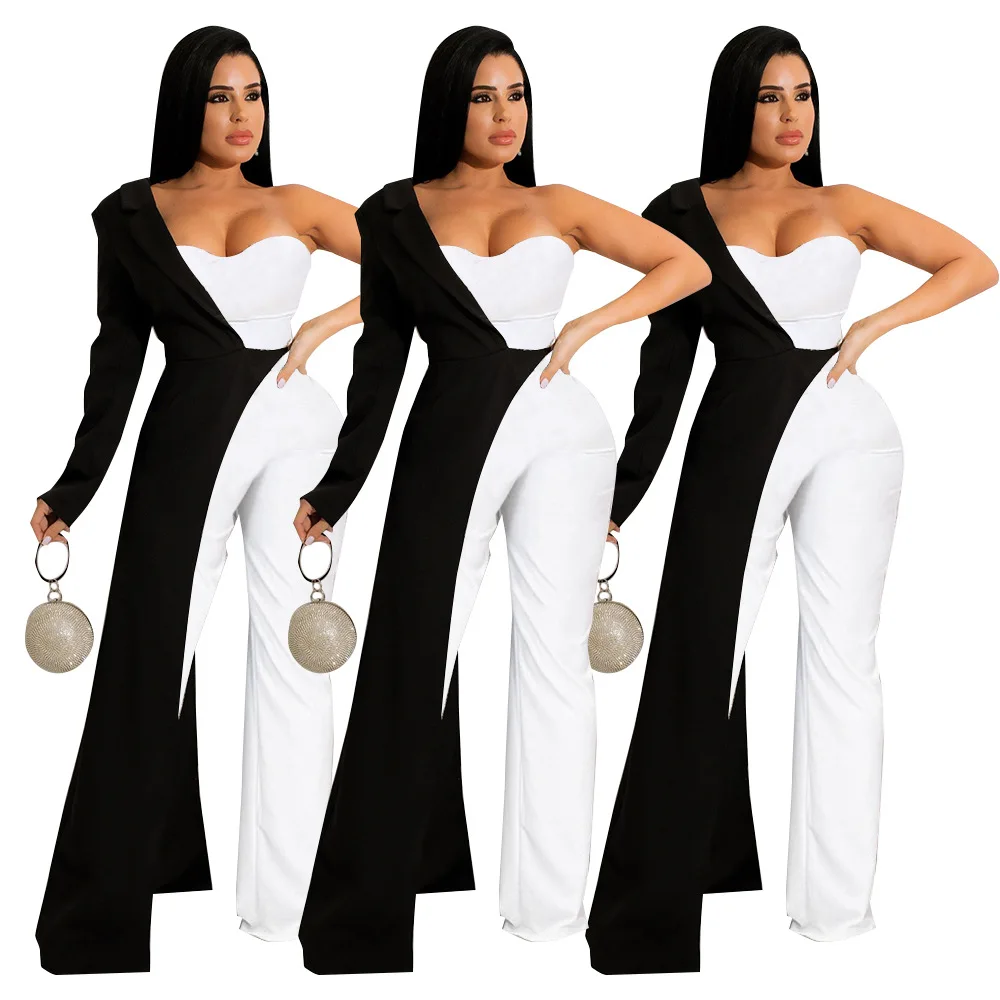 2023 Women Jumpsuit Sexy One Shoulder Long Sleeve Solid Color Nipped Waist Loose Wide Legs Pants Party Romper High Streetwear
2023 Women Jumpsuit Sexy One Shoulder Long Sleeve Solid Color Nipped Waist Loose Wide Legs Pants Party Romper High Streetwear
