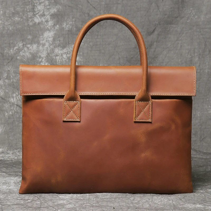 Retro Men's Briefcase Leather Casual HandbagTop Layer Cowhide Business Tablet Bag Thin Clutch For 15-Inch Laptop
Retro Men's Briefcase Leather Casual HandbagTop Layer Cowhide Business Tablet Bag Thin Clutch For 15-Inch Laptop