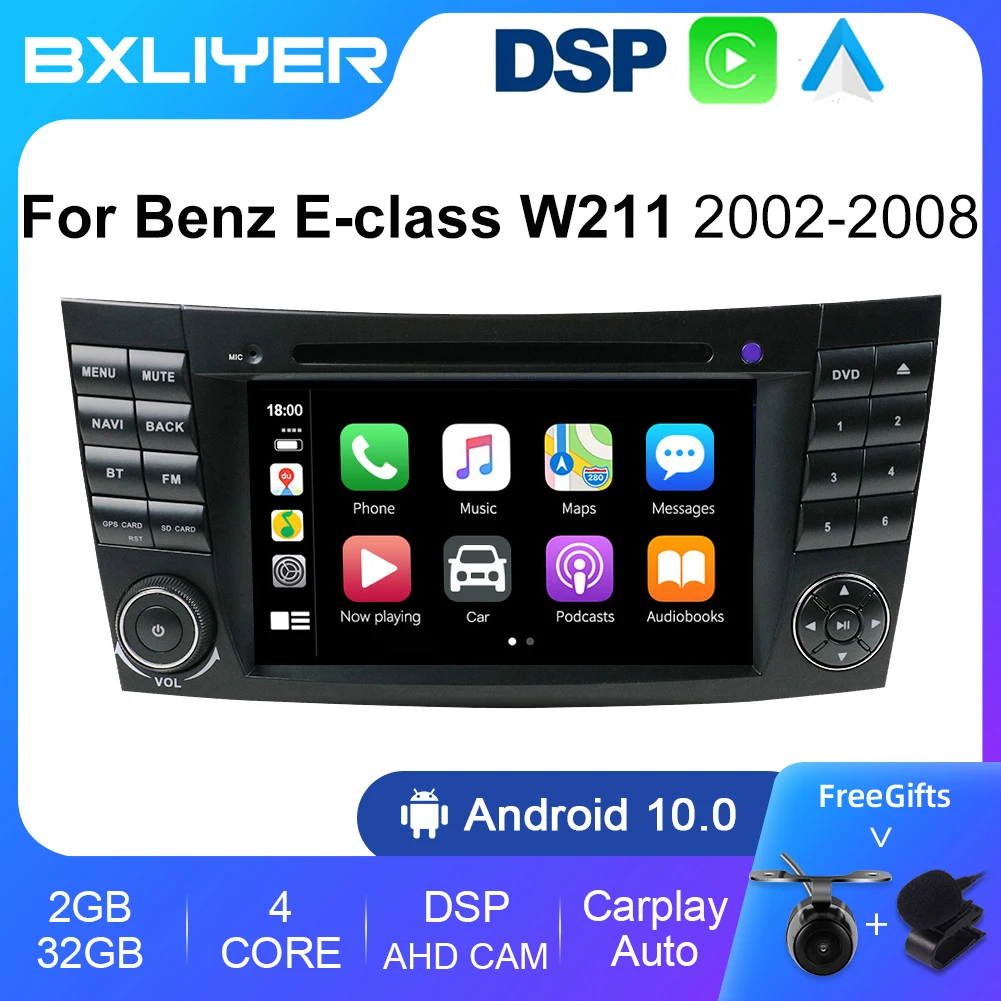 BXLIYER DSP Carplay Android 12 Авто 2 din Автомобильный мультимедийный видео DVD плеер для Benz W211 W463 W219 W209 2004-2011 GPS NAVI WIFI
BXLIYER DSP Carplay Android 12 Авто 2 din Автомобильный мультимедийный видео DVD плеер для Benz W211 W463 W219 W209 2004-2011 GPS NAVI WIFI