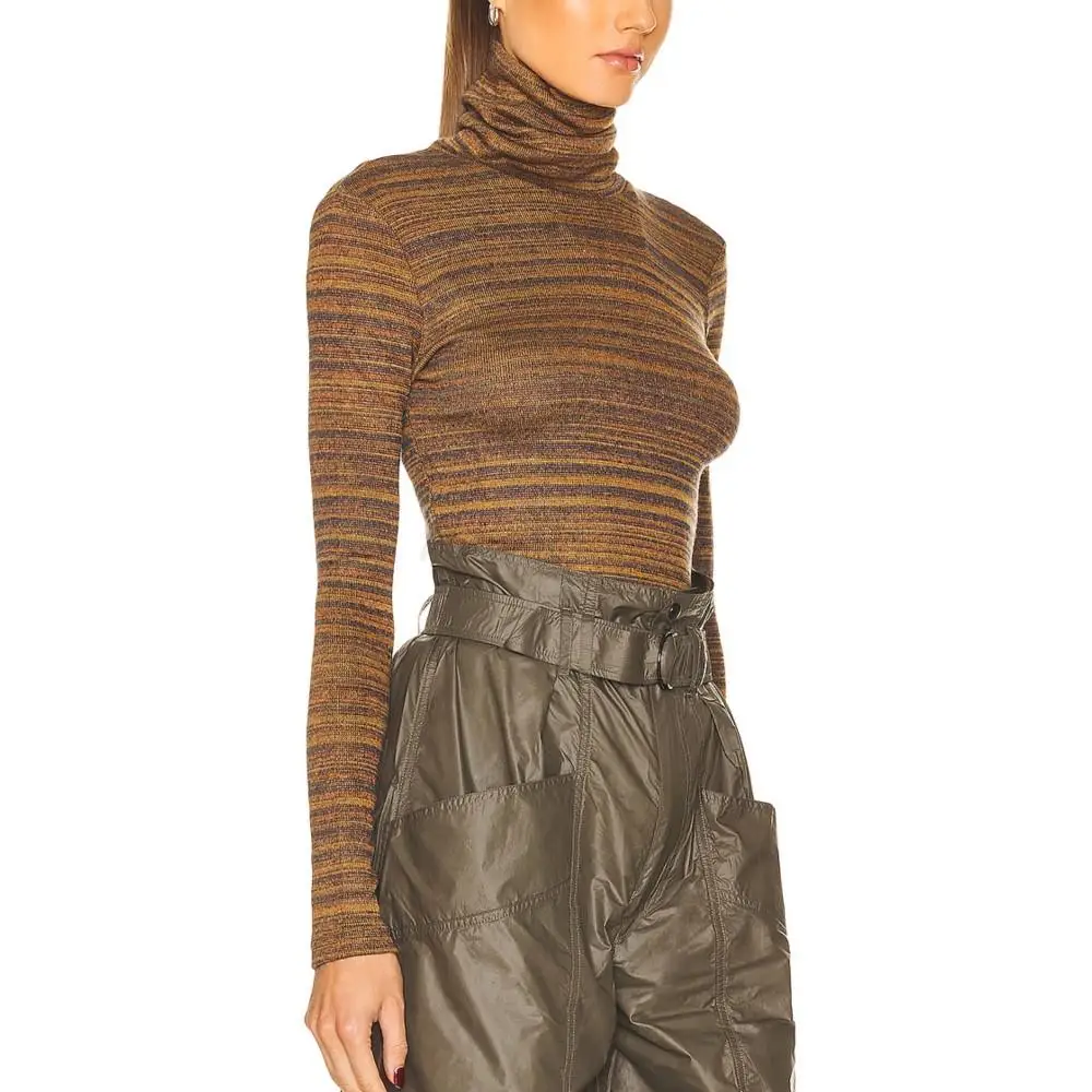 Ladies Winter Knit Long Sleeve Pullover Long Sleeve Turtleneck Printing Tight Top Viscose Polyamide Women's Winter Coats
Ladies Winter Knit Long Sleeve Pullover Long Sleeve Turtleneck Printing Tight Top Viscose Polyamide Women's Winter Coats