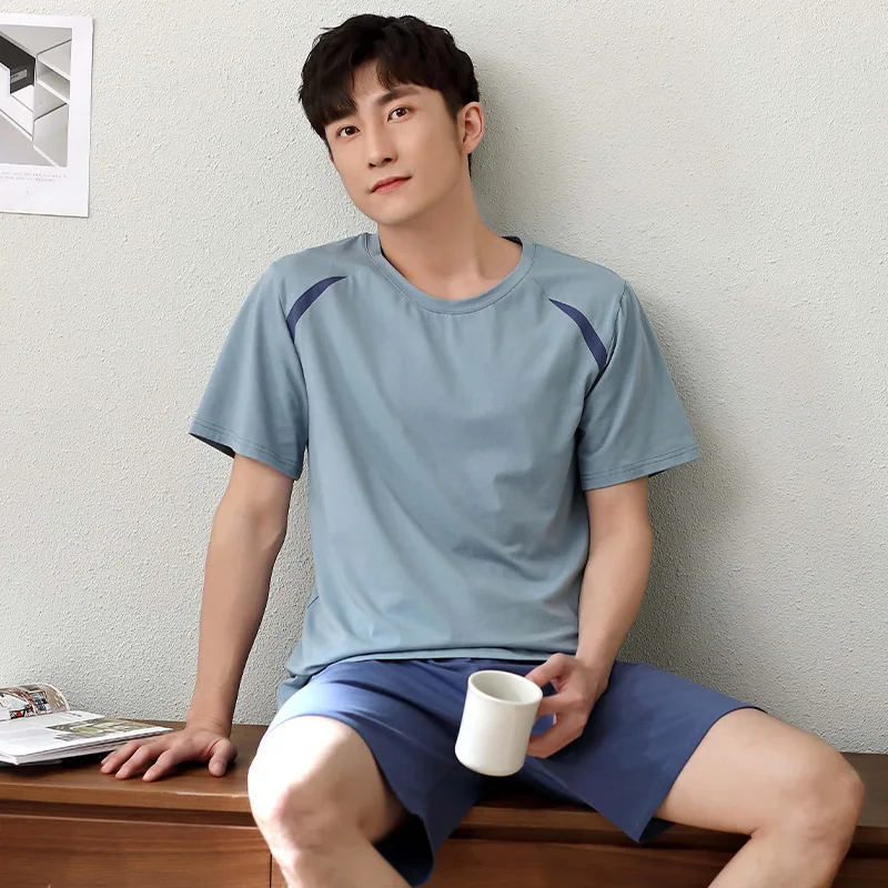 3XL Men 2PCS Pajamas Sets Simple Short Sleeve T-Shirts&Shorts Pyjamas Suit Sleepwear Nightwear Casual Home Clothing
3XL Men 2PCS Pajamas Sets Simple Short Sleeve T-Shirts&Shorts Pyjamas Suit Sleepwear Nightwear Casual Home Clothing