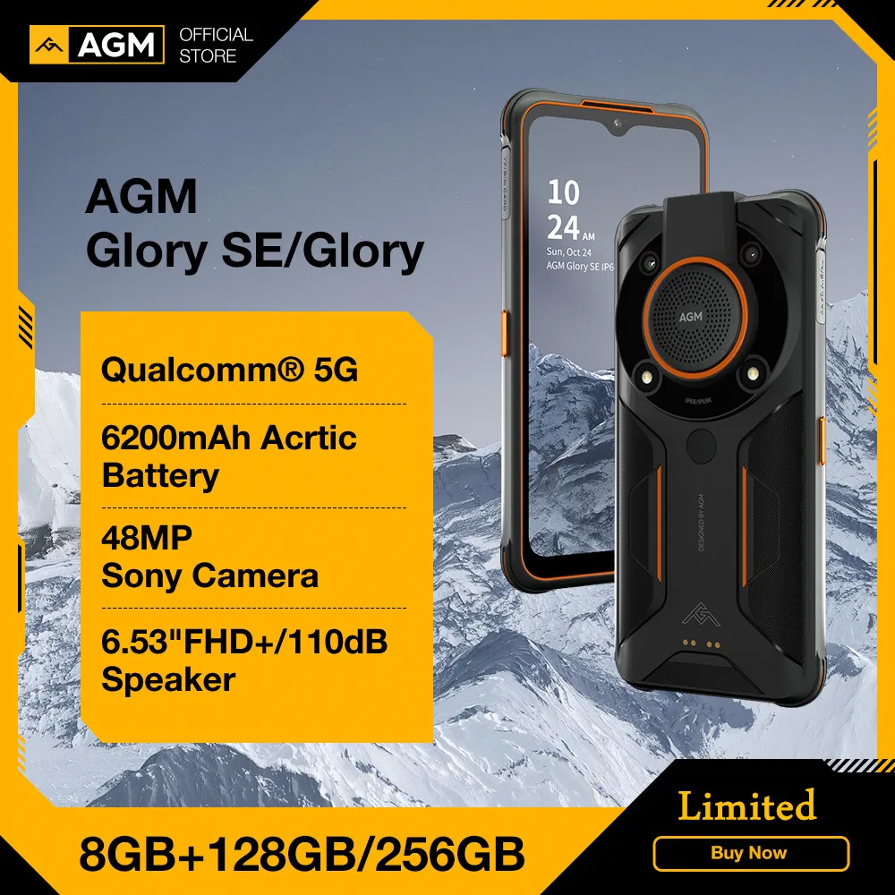 AGM Glory SE / Glory / Glory Pro Qualcomm 5G Русская версия 8 + 128 / 256G Android 11 NFC защищенный 6200mAh с арктической батареей, 6,53 "экран
AGM Glory SE / Glory / Glory Pro Qualcomm 5G Русская версия 8 + 128 / 256G Android 11 NFC защищенный 6200mAh с арктической батареей, 6,53 "экран