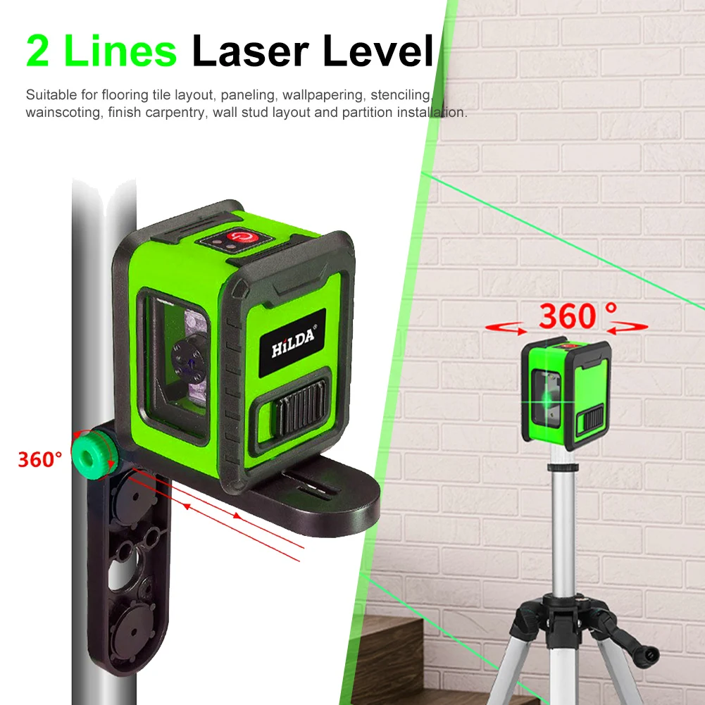 2 Lines Laser Level Mini Self-leveling Green Beams Laser Level High Precision Horizontal Vertical Cross-Line Laser Leveling Tool
2 Lines Laser Level Mini Self-leveling Green Beams Laser Level High Precision Horizontal Vertical Cross-Line Laser Leveling Tool