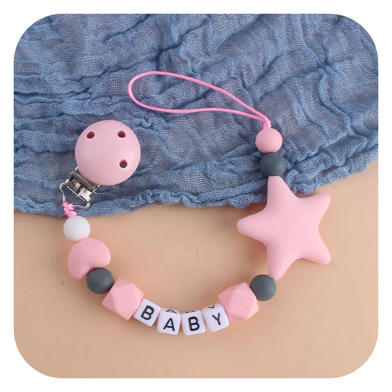 Personalized Name Handmade Pacifier Clips Holder Chain Silicone Pacifier Chains Five Star Baby Teether Teething Chain Baby Items
Personalized Name Handmade Pacifier Clips Holder Chain Silicone Pacifier Chains Five Star Baby Teether Teething Chain Baby Items