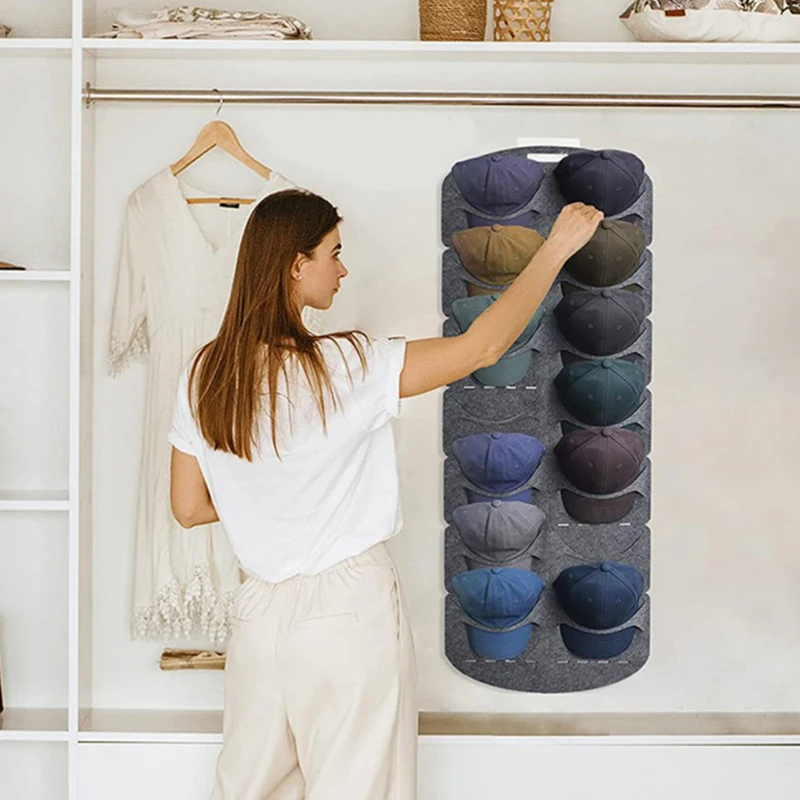 

Hanging Hat Organizers For Bedroom Closet Space Saving Wall Door Felt Storage Rack For Baseball Cap Felt Storage Holders