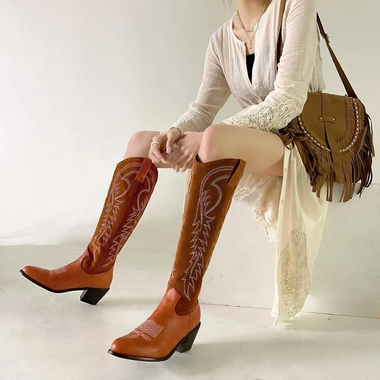 2023 New Knee Boots Autumn Winter Embroidery Western Cowboy Boots Chunky Heels Slip On Big Size 46 Women's Boots
2023 New Knee Boots Autumn Winter Embroidery Western Cowboy Boots Chunky Heels Slip On Big Size 46 Women's Boots