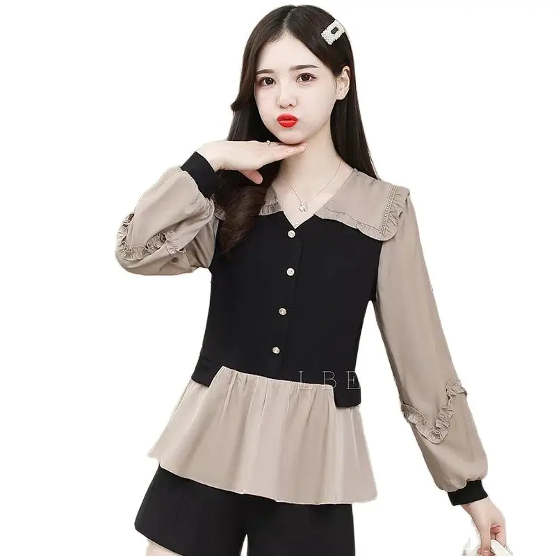 Women's Fake Two-Piece Long-Sleeved Shirts Women's Spring Summer New Fashion Age-Reducing Tops Fashion Waist-Shrinking Shirts
Women's Fake Two-Piece Long-Sleeved Shirts Women's Spring Summer New Fashion Age-Reducing Tops Fashion Waist-Shrinking Shirts