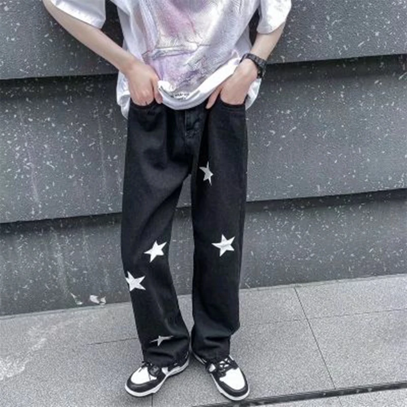 Y2K Man pants Star Printed Jeans Men Loose Casual Black Denim Trousers 2023 Autumn High Street Straight Hip-Hop Male Clothes
Y2K Man pants Star Printed Jeans Men Loose Casual Black Denim Trousers 2023 Autumn High Street Straight Hip-Hop Male Clothes