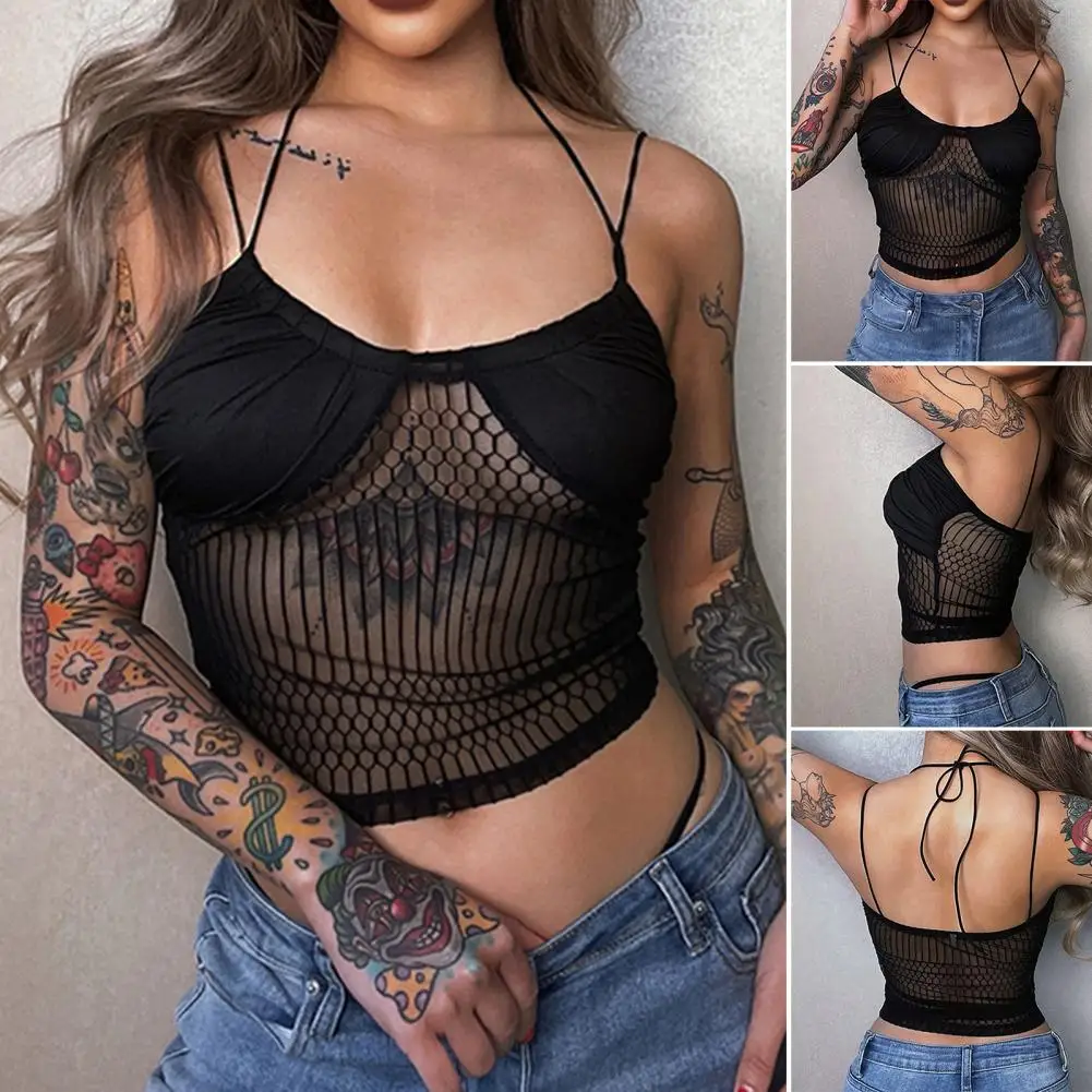 Chic Sexy Perspective Lace Splicing Sling Halter Top Club Vest Lace-up Anti-Pilling
Chic Sexy Perspective Lace Splicing Sling Halter Top Club Vest Lace-up Anti-Pilling